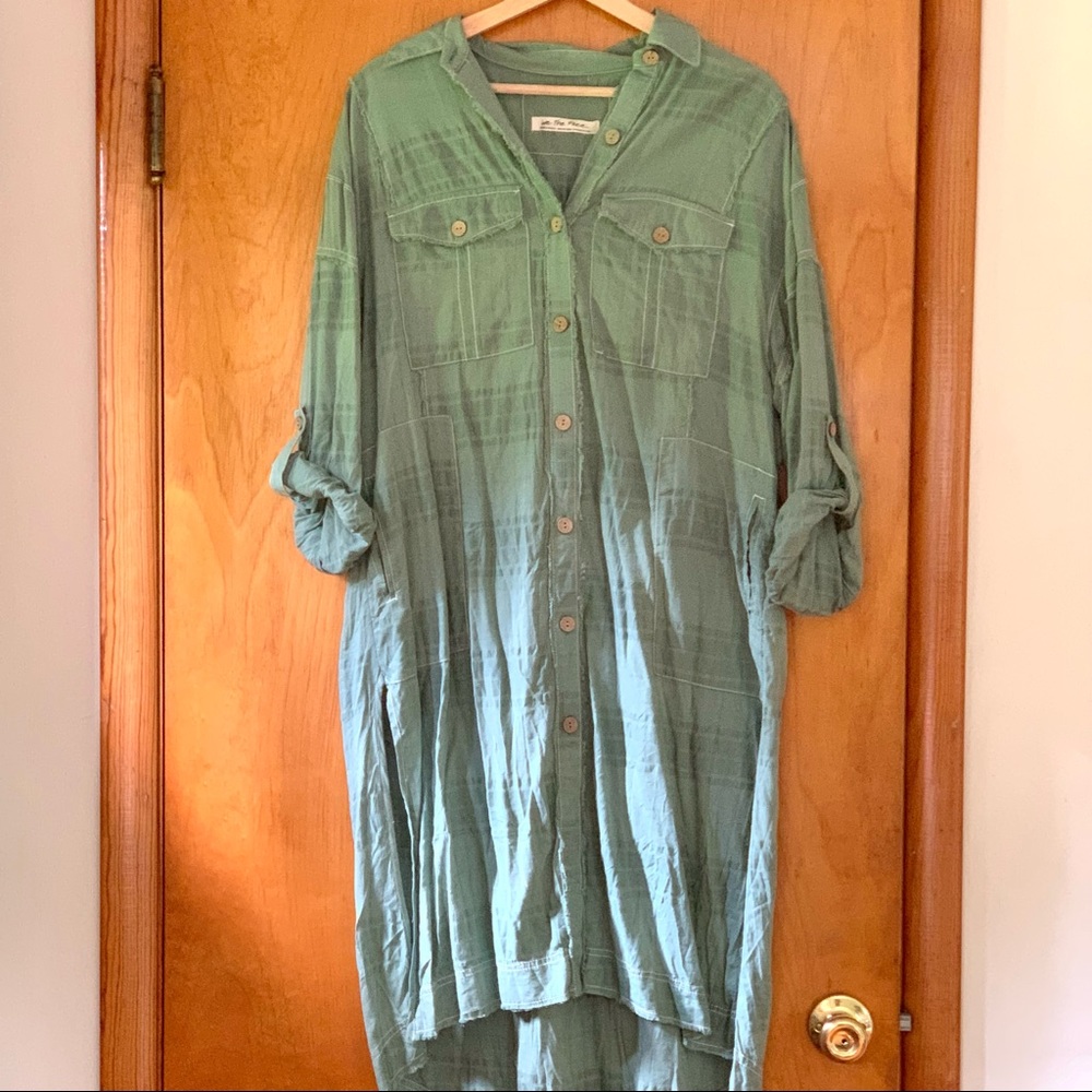Free People NEW Misty Water Midi Shirt Dress
